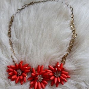 Coral statement necklace.